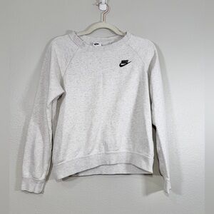 Nike Sweatshirt Pull Over Crew Neck Women Light Gray Women Cropped Size XS